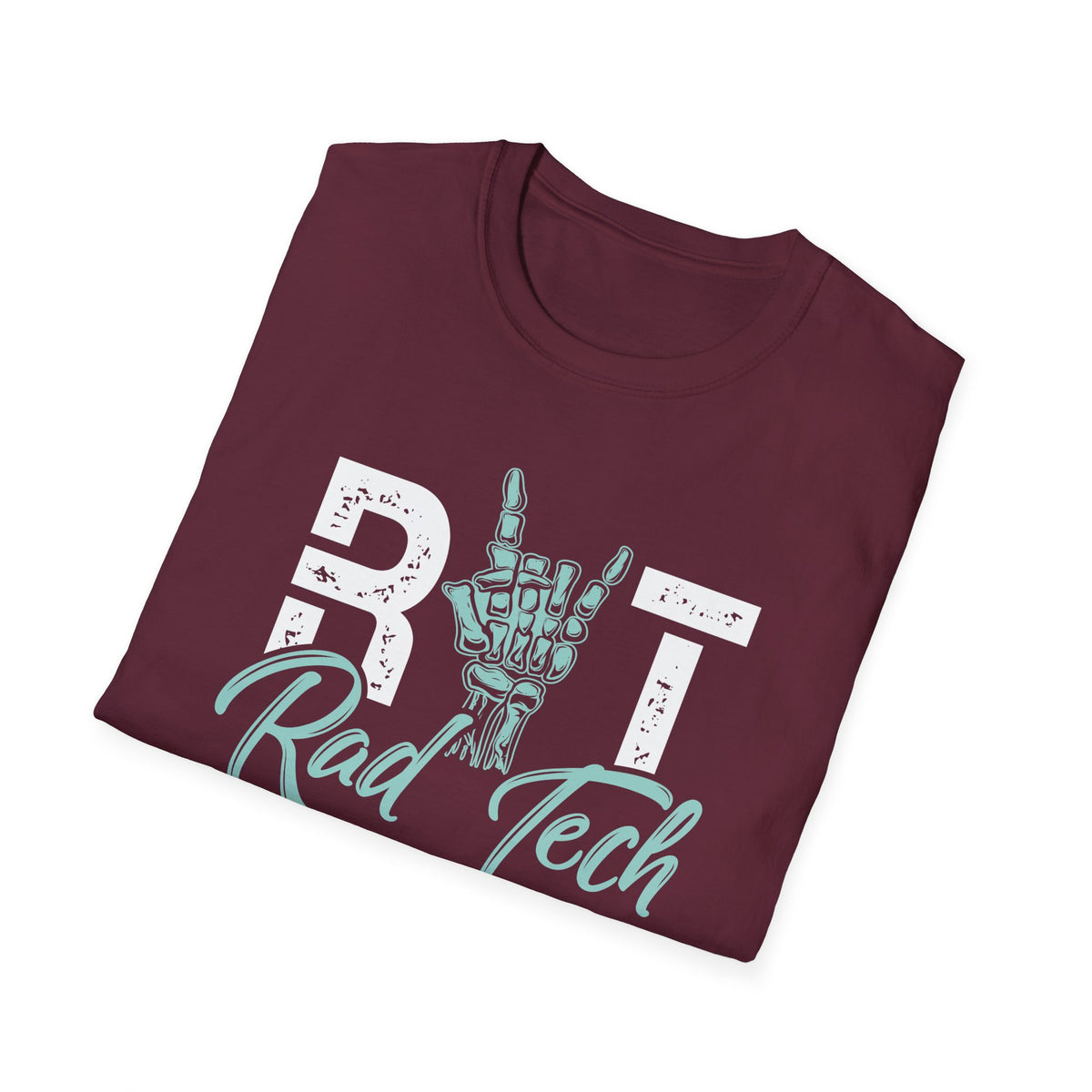 Rad Tech T-Shirt — Radiologic Technologist Radiology Shirt (Rock On Hand Sign)