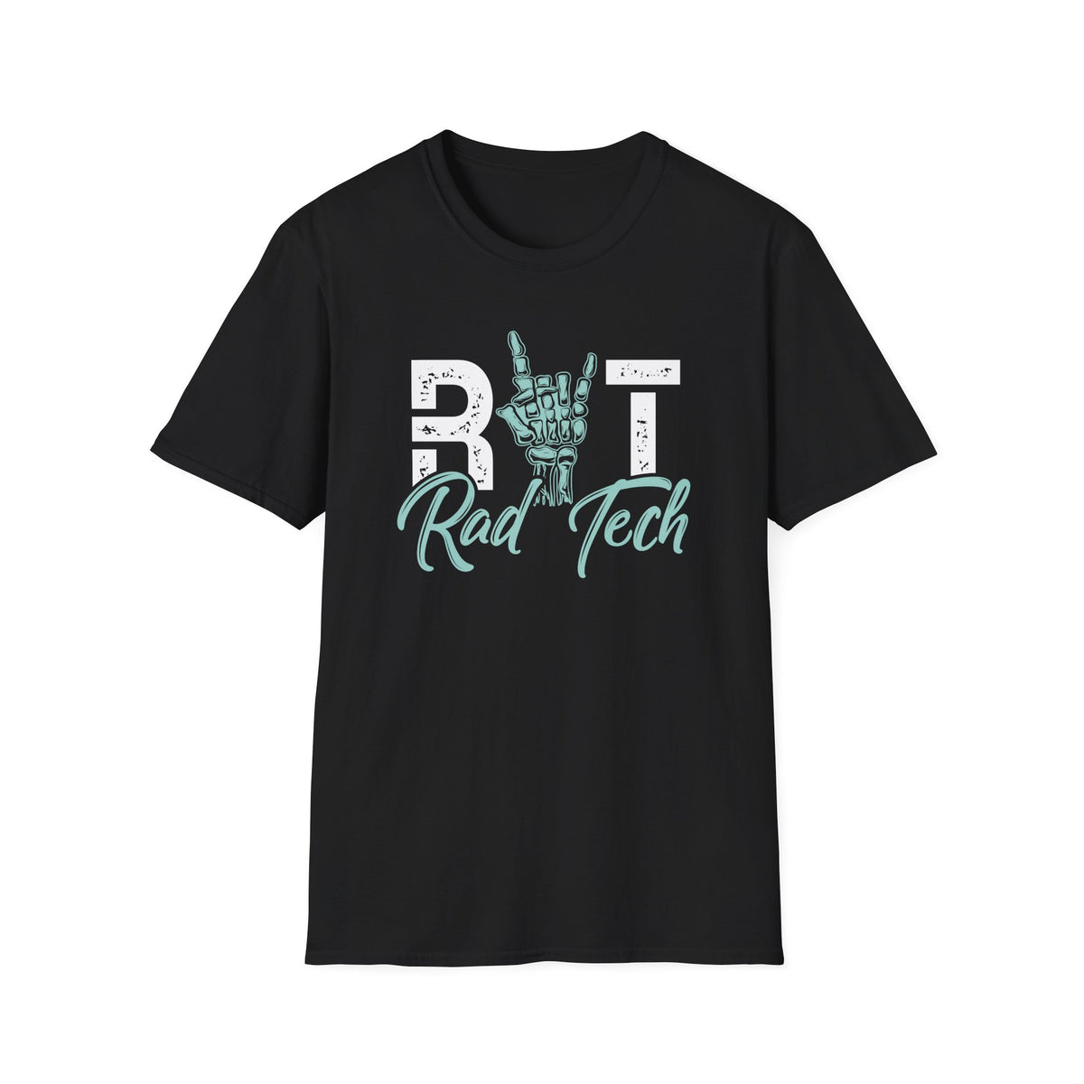 Rad Tech T-Shirt — Radiologic Technologist Radiology Shirt (Rock On Hand Sign)