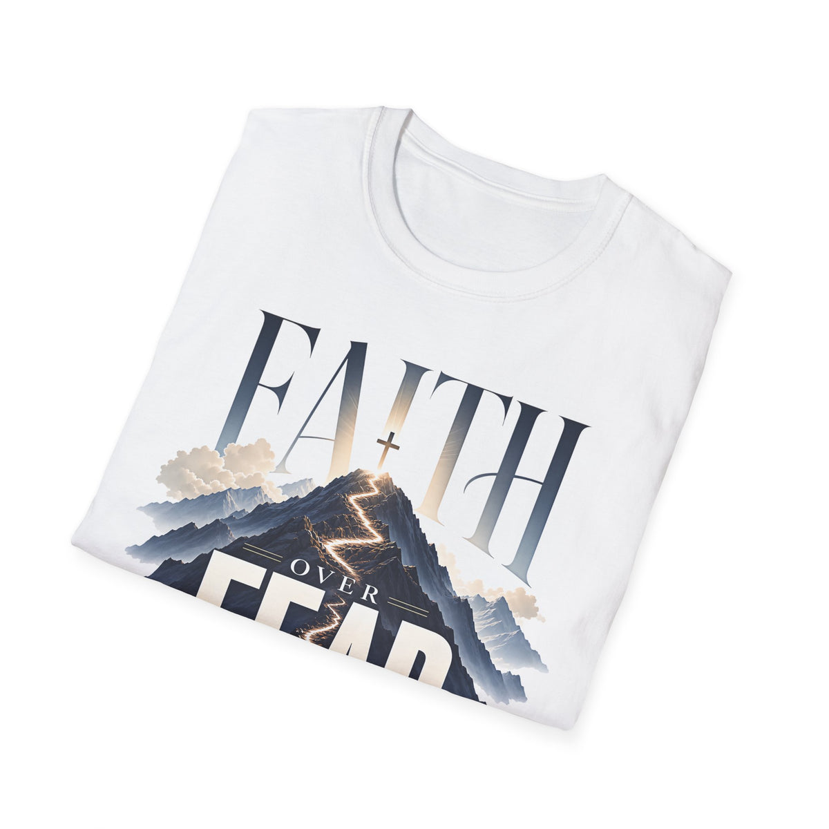 Faith Over Fear T-Shirt — Inspirational Christian Mountain Design