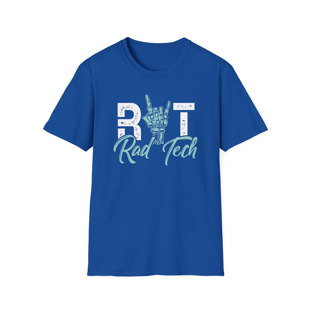 Rad Tech T-Shirt — Radiologic Technologist Radiology Shirt (Rock On Hand Sign)