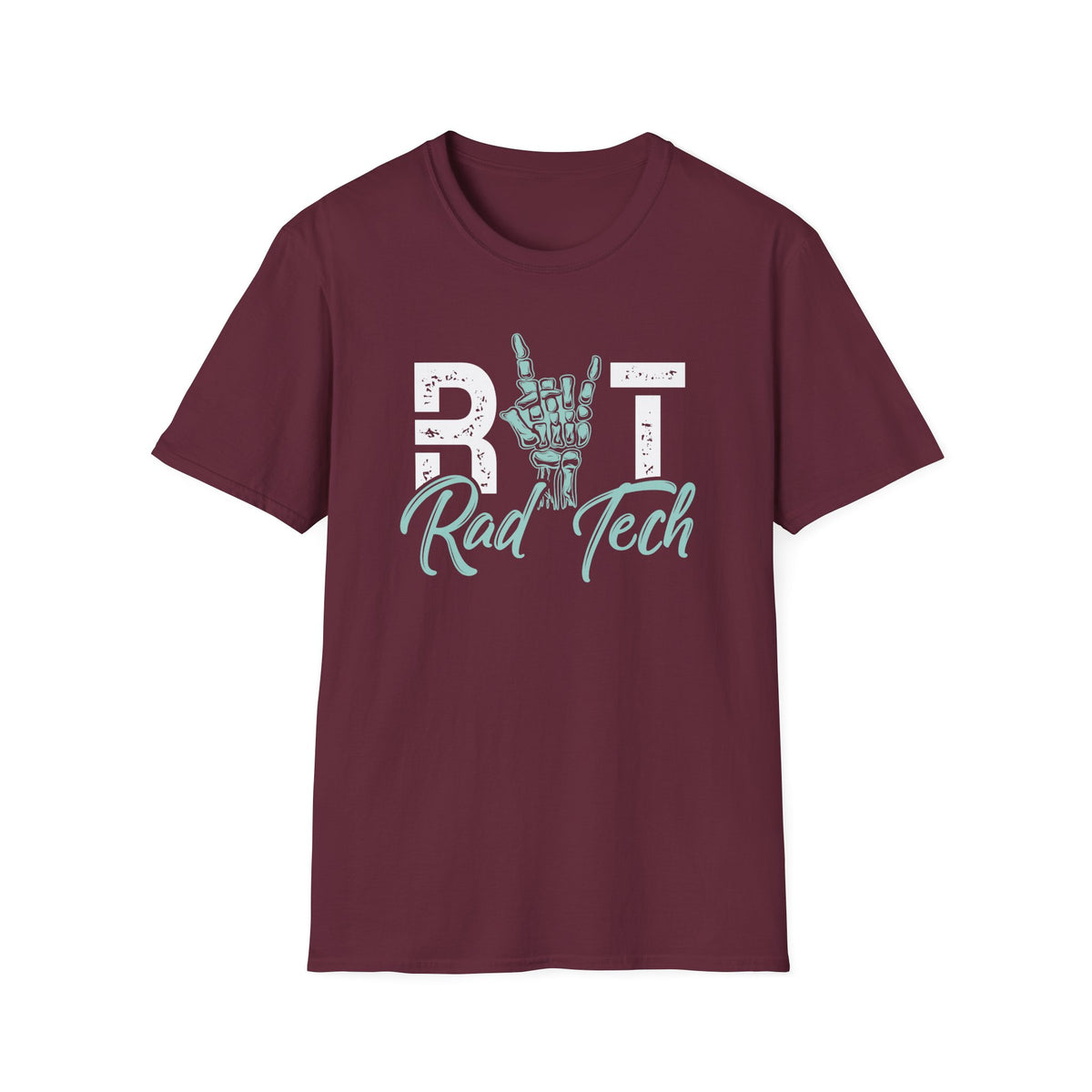 Rad Tech T-Shirt — Radiologic Technologist Radiology Shirt (Rock On Hand Sign)