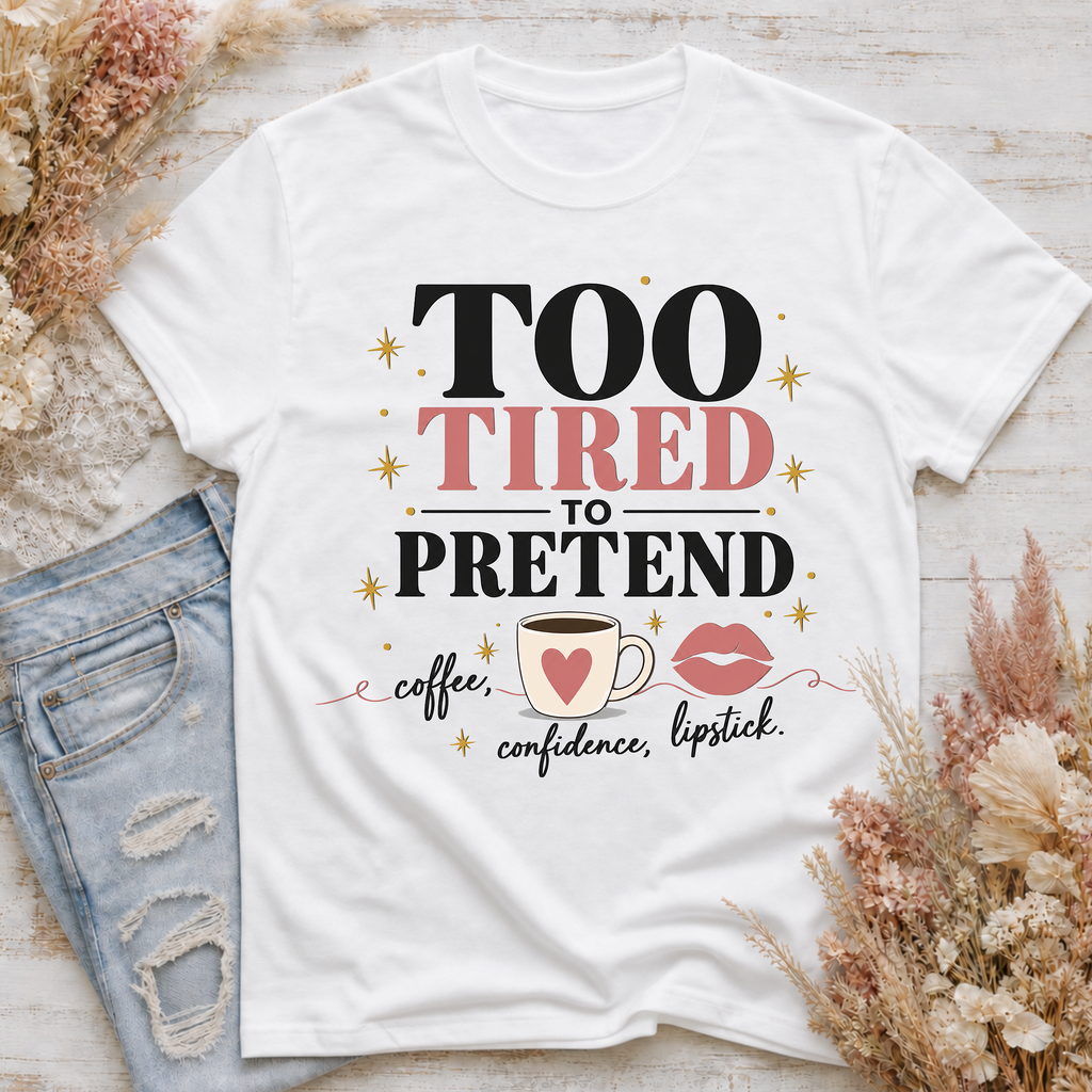 Too Tired to Pretend-coffee, confidence, lipstick