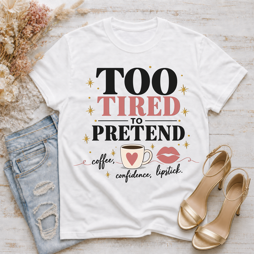 Too Tired to Pretend-coffee, confidence, lipstick