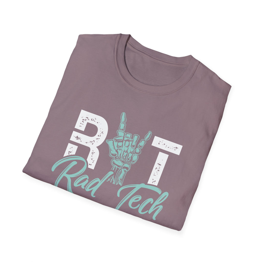Rad Tech T-Shirt — Radiologic Technologist Radiology Shirt (Rock On Hand Sign)