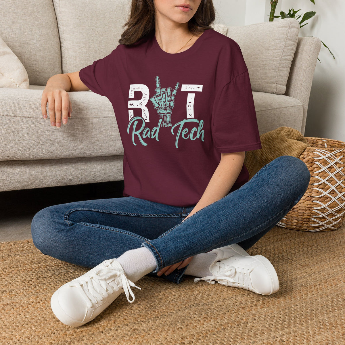 Rad Tech T-Shirt — Radiologic Technologist Radiology Shirt (Rock On Hand Sign)