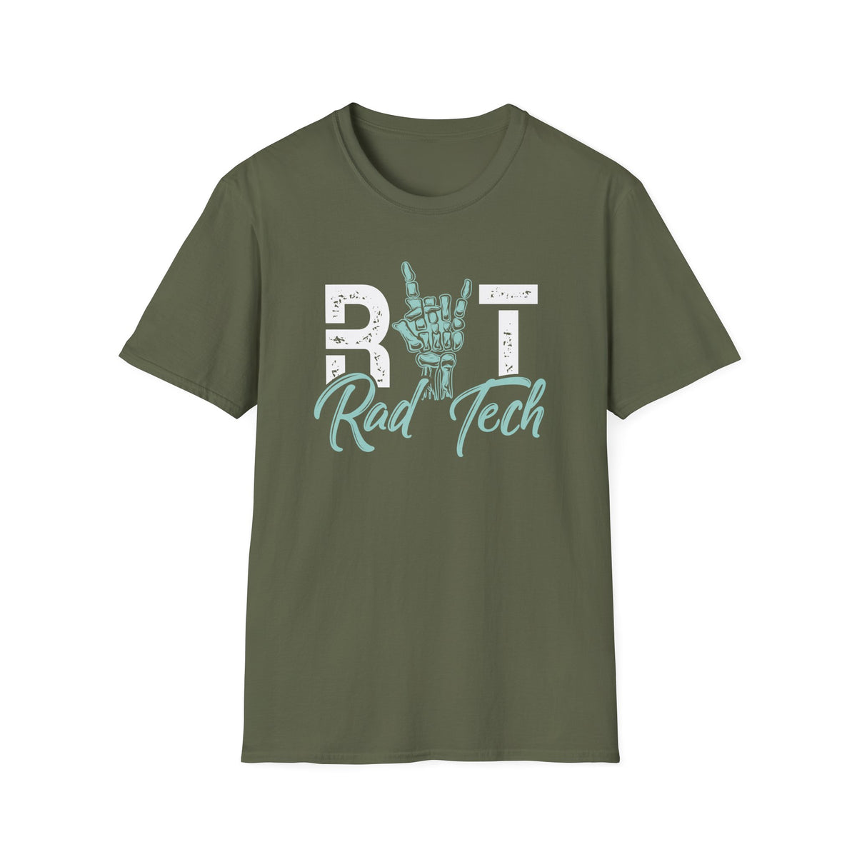 Rad Tech T-Shirt — Radiologic Technologist Radiology Shirt (Rock On Hand Sign)