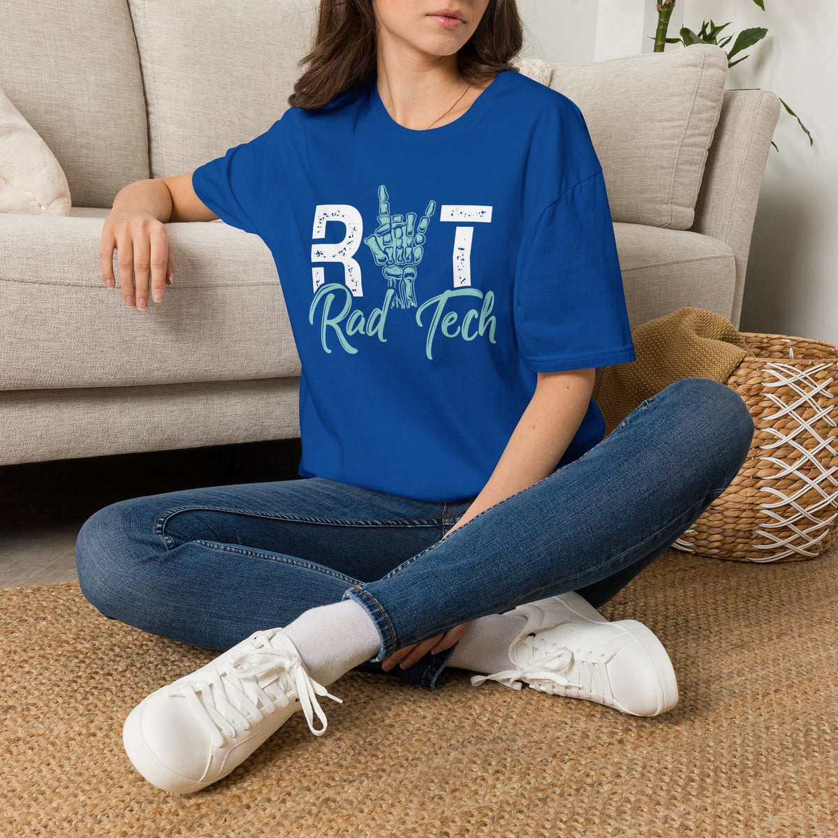 Rad Tech T-Shirt — Radiologic Technologist Radiology Shirt (Rock On Hand Sign)