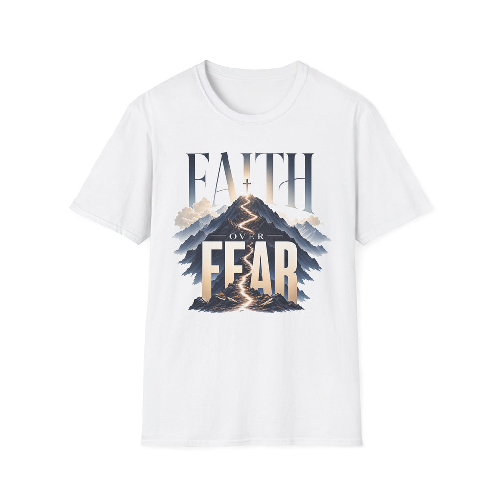 Faith Over Fear T-Shirt — Inspirational Christian Mountain Design