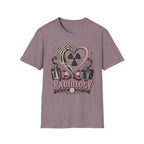 Skeleton heart hand Radiology with pink ribbon