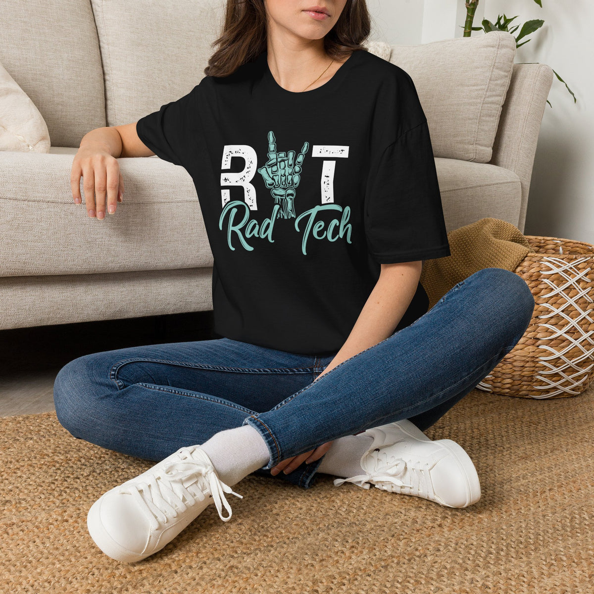 Rad Tech T-Shirt — Radiologic Technologist Radiology Shirt (Rock On Hand Sign)
