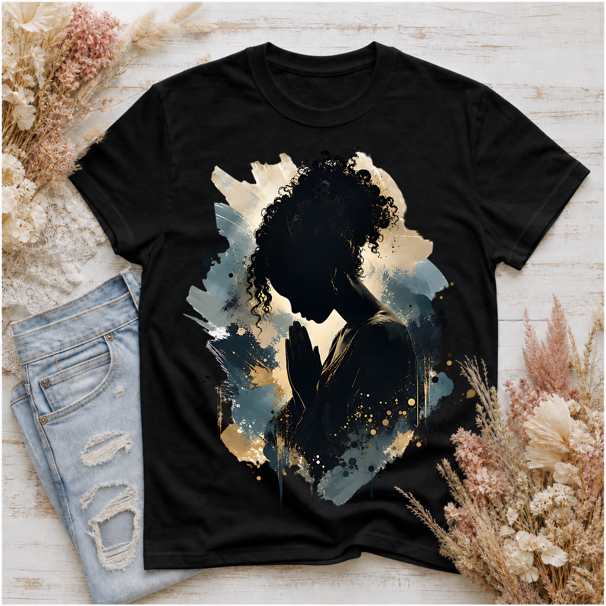 Faith & Prayer Women’s Graphic T-Shirt – Inspirational Christian Tee